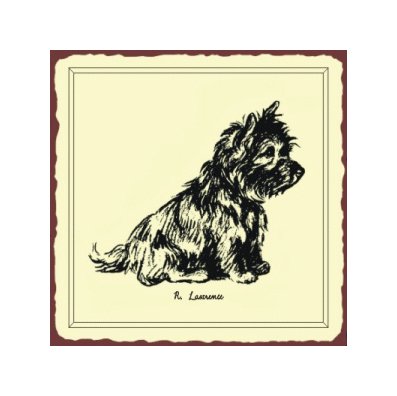 Norfolk Terrier Dog Sketch Metal Art Sign