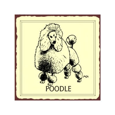 Poodle Dog Metal Art Sign