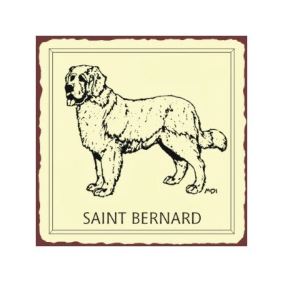 Saint Benard Dog Metal Art Sign