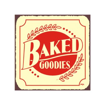 Baked Goodies Metal Art Sign