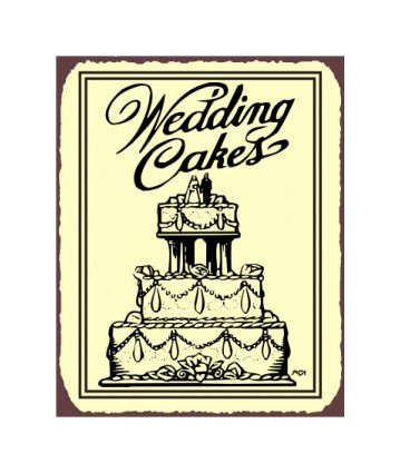Wedding Cakes Metal Art Sign
