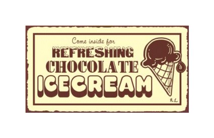 Refreshing Chocolate Ice Cream Metal Art Sign