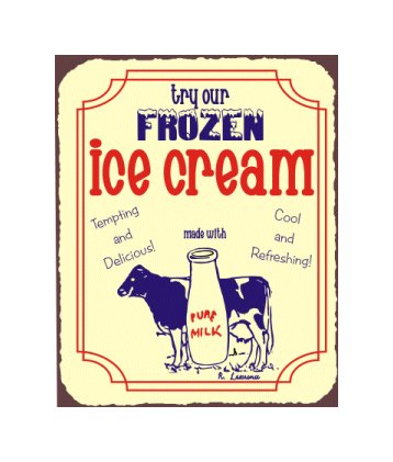 Try Our Frozen Ice Cream Metal Art Sign
