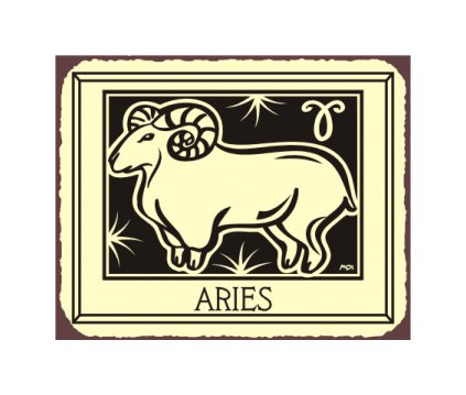 Aries Zodiac Metal Art Sign