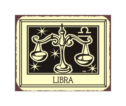 Libra Zodiac Metal Art Sign