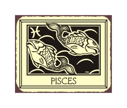 Pisces Zodiac Metal Art Sign