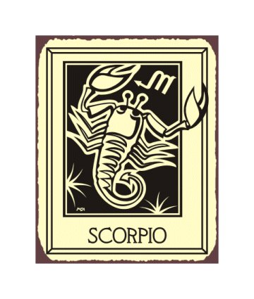 Scorpio Zodiac Metal Art Sign
