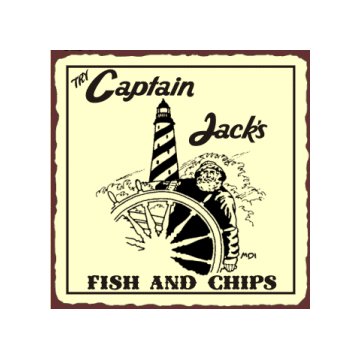 Try Captain Jack's Fish and Chips Metal Art Sign