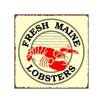 Fresh Maine Lobsters Metal Art Sign
