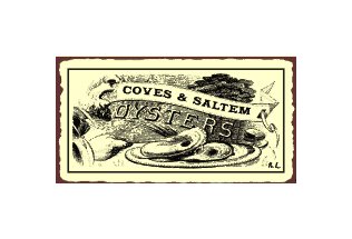 Coves and Saltem Oysters Metal Art Sign