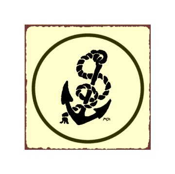 Anchor and Rope Metal Art Sign