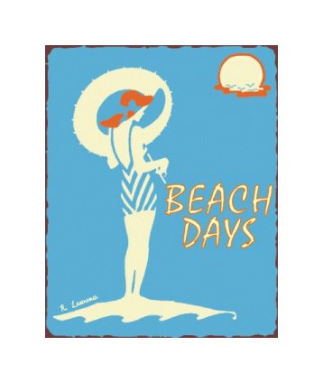 Beach Days Metal Art Sign
