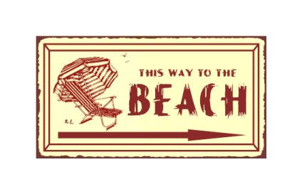 This Way to the Beach Metal Art Sign