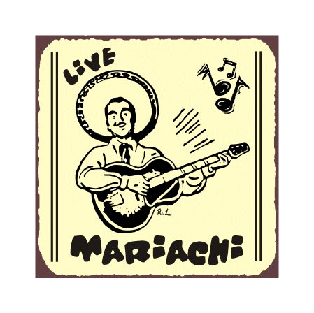 Live Mariachi Music Metal Art Sign