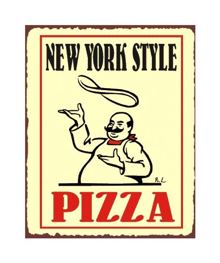 New York Style Pizza Metal Art Sign