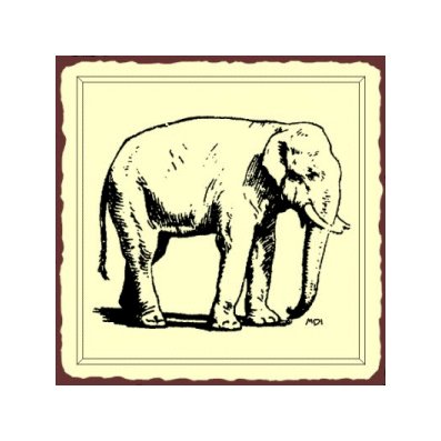 Elephant Metal Art Sign