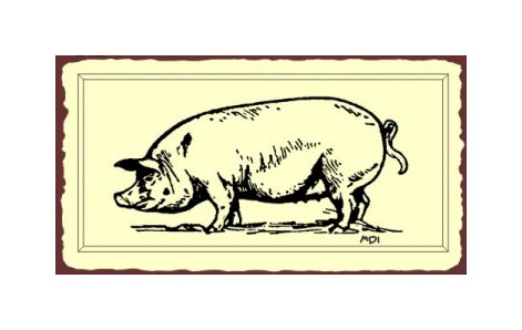 Pig Metal Art Sign