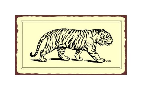 Tiger Metal Art Sign