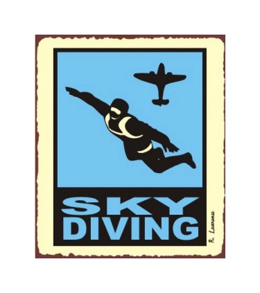 Sky Diving - Airplane Sign - Metal Art Sign