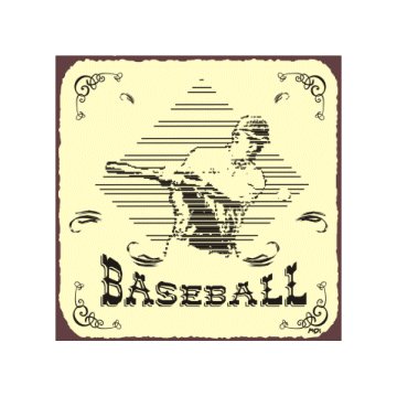 Baseball in Diamond - Metal Art Sign