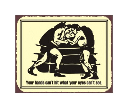 Boxing Ring - Your Hands Can't Hit What Your Eyes Can't See - Metal Art Sign