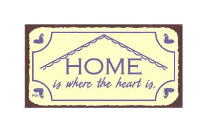 Home is Where the Heart Is - Welcome Sign - Metal Art Sign