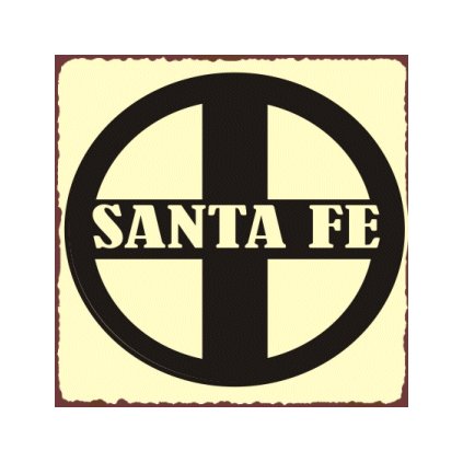 Santa Fe Train Sign - Metal Art Sign