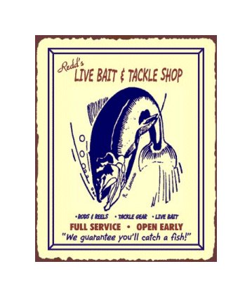 Redd's Live Bait and Tackle Shop - Metal Art Sign