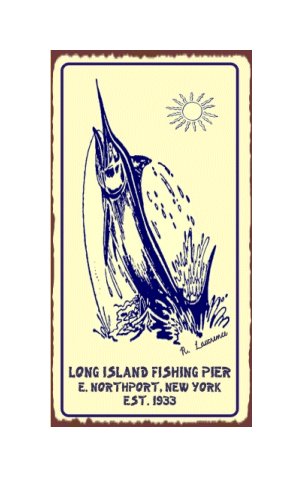 Long Island Fishing Pier, E. Northport New York - Metal Art Sign