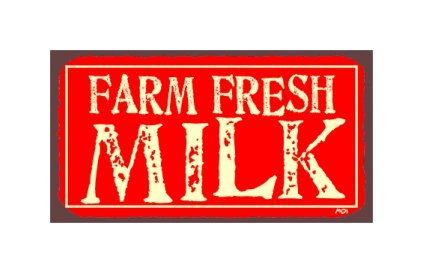 Farm Fresh Milk - Metal Art Sign