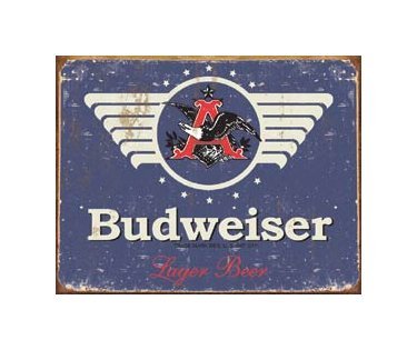 Budweiser Beer - 1936 Logo - Tin Sign