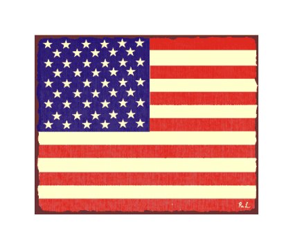 American Flag Metal Art Sign