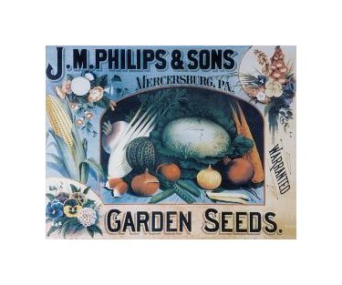 J.M. Philips & Sons Garden Seeds Tin Sign