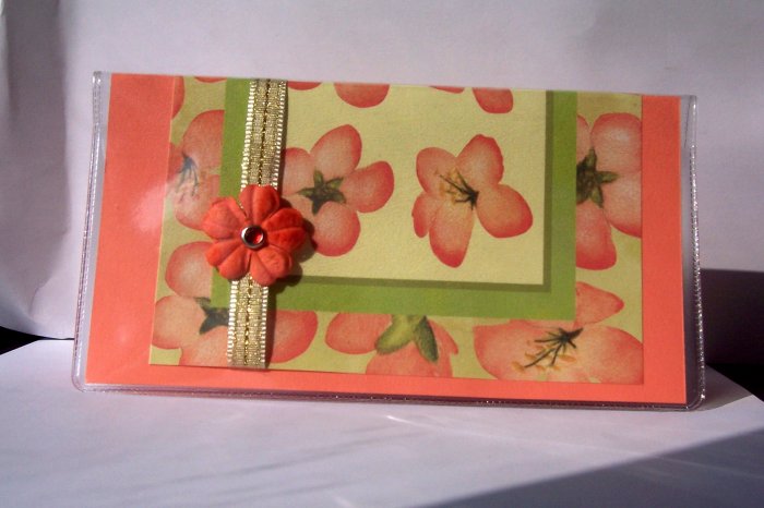 Coral Checkbook Cover - FREE shipping!
