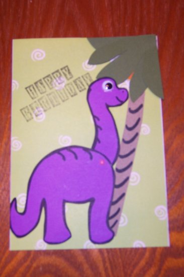 Dinosaur Birthday Card With Stickers