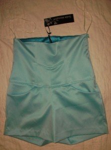 NWT Susie Mooratoff Satin Corset Hot Short 28 $210 NEW