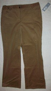 NWT Anne Klein New York Microcord Pants 16 x32 $175 NEW