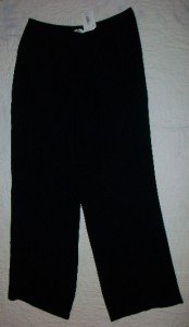 NWT Emmelle USA Black 100% Silk Elastic Pants L$340 NEW