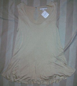NWT LES PETITES FRANCE Triangle Pleat Tank Top L$298NEW
