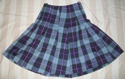 NEW CHRISTOPHER DEANE Purple Plaid Pleated Skirt M $195