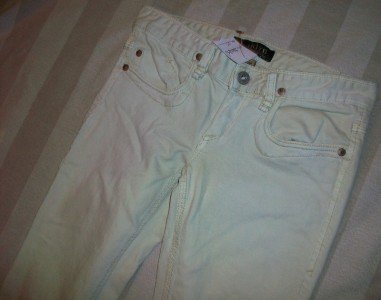 NWT ODYN Gold Embellish Pale Mint Jeans 25 28 x34 $185