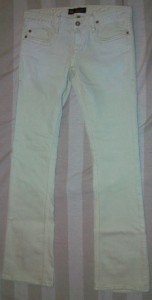 NWT ODYN Gold Embellish Pale Mint Jeans 28 33 x34 $185