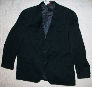 NWT Alfani Black 100% Wool Blazer Jacket 48 R $325 NEW