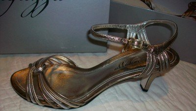 Ragazza Waltz Leather Gold Silver Heels 8.5$125 NEW NIB