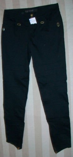 NWT YIGAL AZROUEL Skinny Black Pin Tuck Pants 10 $505