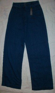NWT London Jeans Easy Fit Pleat Blue Dungaree 2 $69 NEW