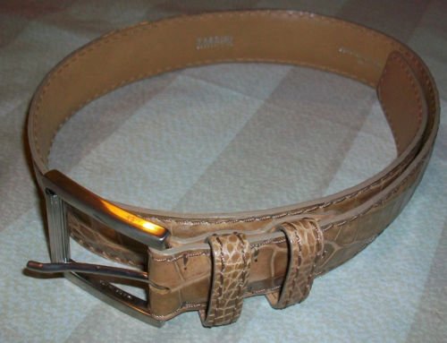NEW Tardini Light Brown Crocodile Leather Belt 26 $475