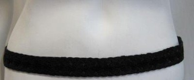 NWT SARI GUERON Embroidered Snap Black Belt M $465 NEW