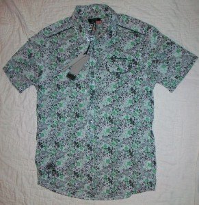 NWT Firetrap Wild SS Floral Snap Front Shirt L NEW $85