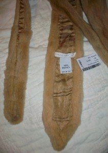 NWT SAVERIO PALATELLA Sand Fur Tie Cravat S $965 NEW